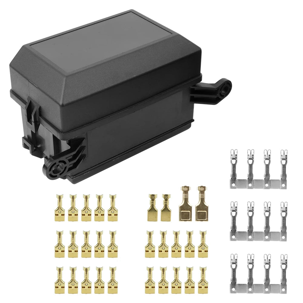 6 Way Fuse Relay Box Black Holder Block Circuit Protector Terminal