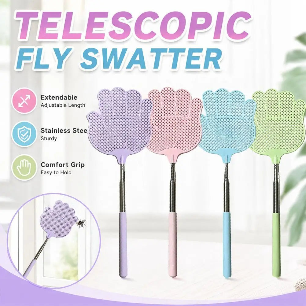 Telescopic Fly Swatter – 77cm Stainless Steel Long Handle Telescopic Fly Swatter Zpaxo