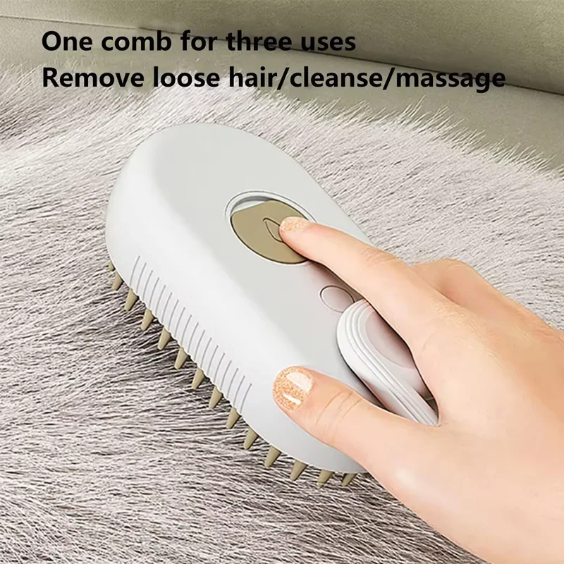 Cat Dog Pet Spray Massage Brush One Button Steam Spray Folding Rotatable Floating Hair Bath Hair Removal Brush Comb Zpaxo