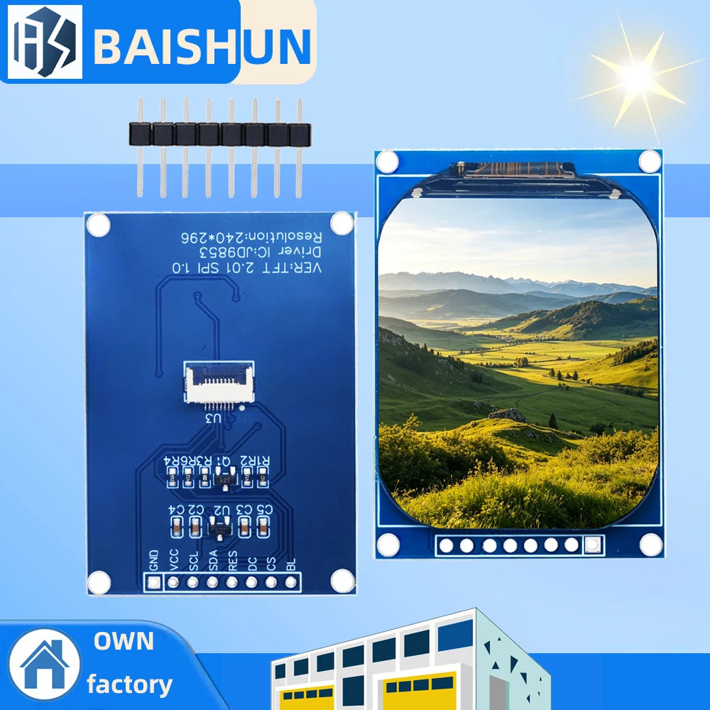 240x296 SPI TFT LCD Screen Module JD9853 Controller 8 Pin Breakout Zpaxo JD9853 1pc