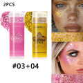 Sparkling Sequins Glitter Gel Stick Face Body Glitter Painting Highgloss Shine White Pearl Eyeshadow Brighten Stage Party Makeup Zpaxo 03 and 04