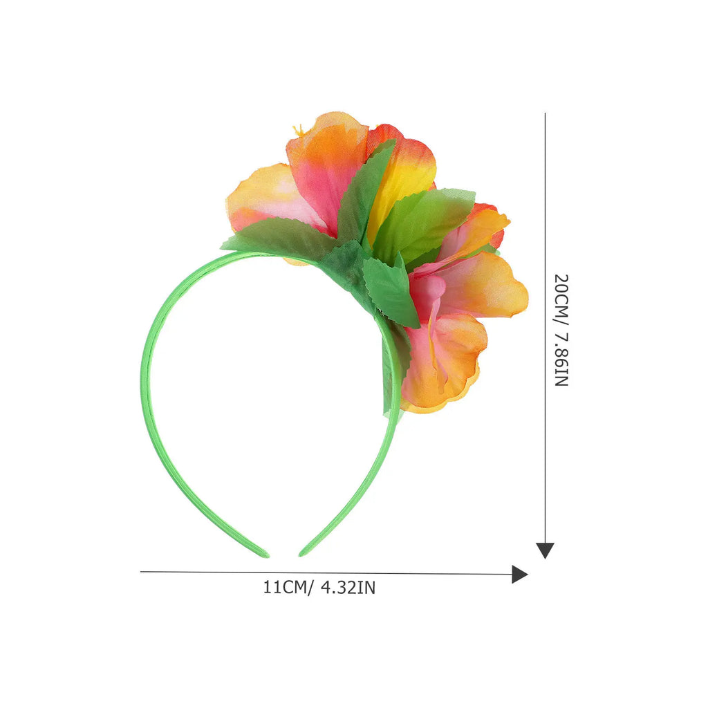 2Pcs Hawaiian Flower Headbands Vibrant Silk Flowers Comfortable Fit Perfect for Beach Party Hair Styling Accessories Zpaxo