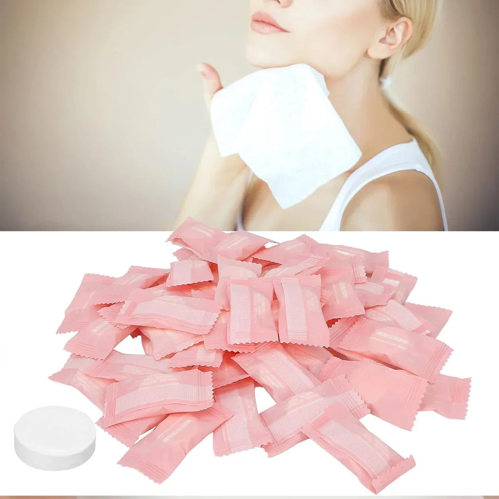 Compressed Towel Disposable Portable Face Towel Cotton Coin Tissue Suitable For Travel Camping Hiking Sports Beauty Salons Zpaxo