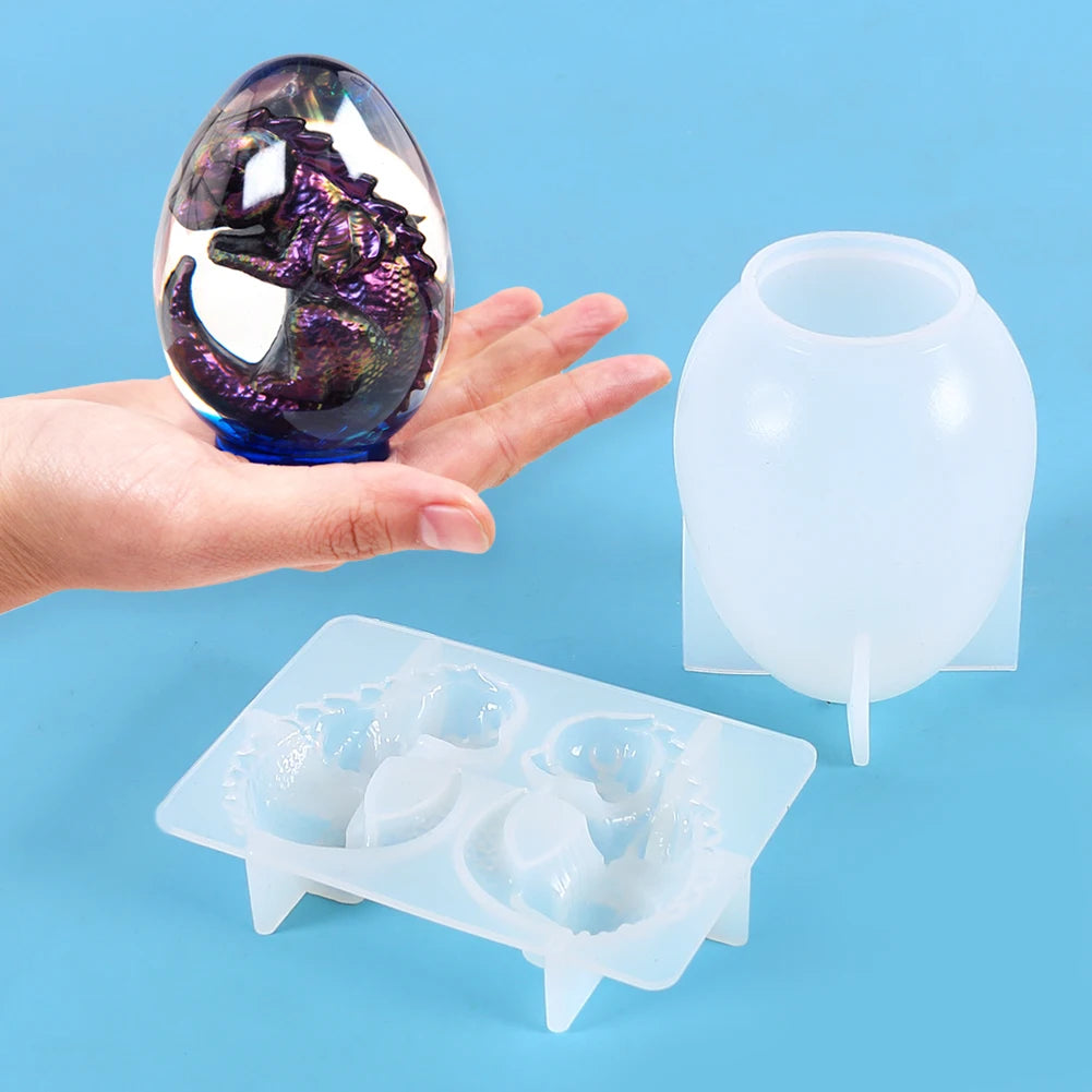 3D Dragon Egg Silicone Resin Mold DIY Dragon Animal Candle Craft Ornaments Casting Resin Epoxy Mould Home Decor Zpaxo