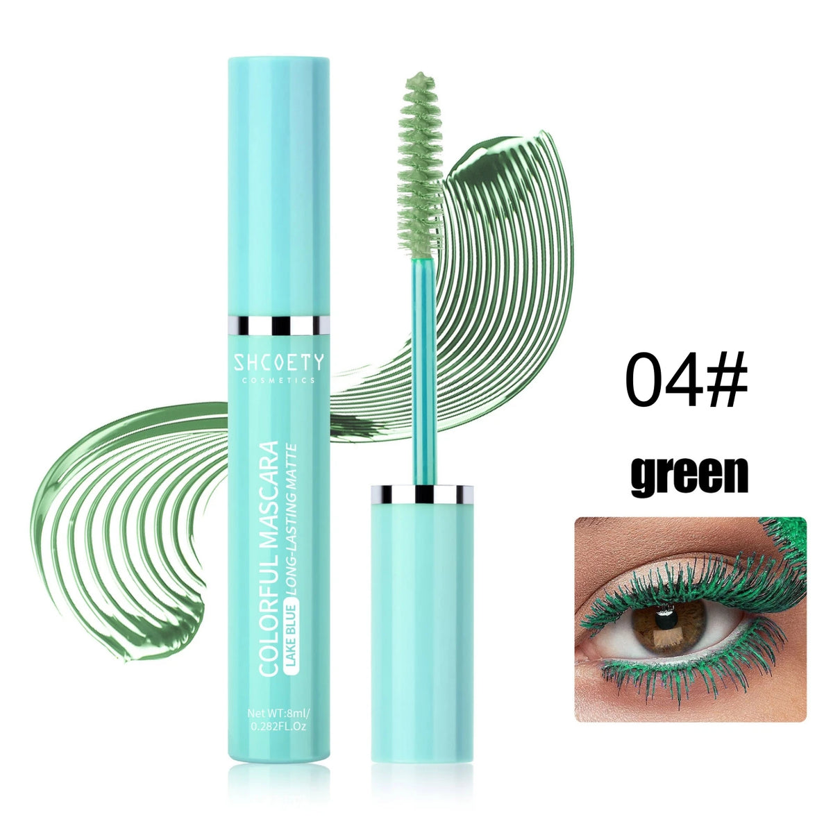 1PC Natural Curly Mascara-Color, Long-lasting, Smudge-proof, Eyelashes Curled and Thick, Suitable for Festivals and Stage Makeup Zpaxo 04