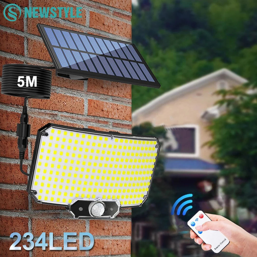 Solar Lights 234LED Solar Security Lights Outdoor Garden Motion Sensor 3 Modes Waterproof Split Solar Flood Wall Lights Garage Zpaxo