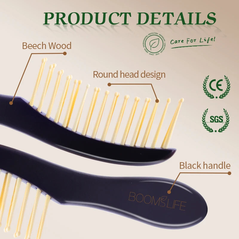 Wide Tooth Hair Combs Anti-Static Wood Comb for Styling Detangling Hair Brush for Women Head Acupuncture Point Massage Brush Zpaxo