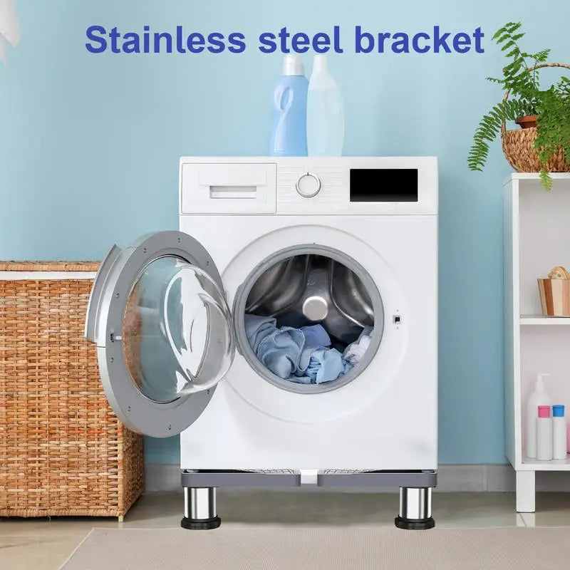 Heavy Duty Washer Stand Universal Stainless Steel Washer Dryer Stand Washing Machine Riser With 4 Strong Feet Laundry Pedestal Zpaxo