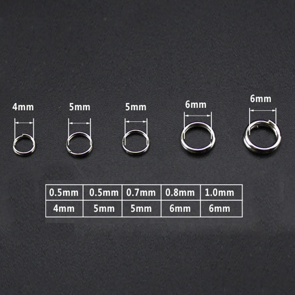 Carp Fishing Lure Carbon Steel 5-Size Fish Hook Snap Ring Heavy Duty
