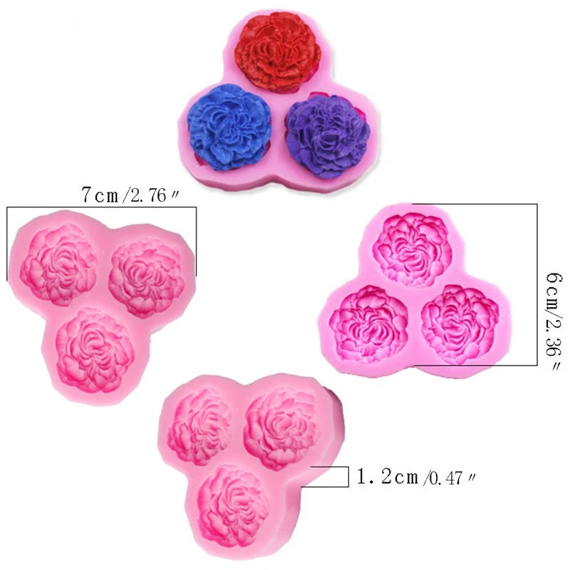 Peony Flower Silicone Molds Wedding Cupcake Topper Fondant Cake Decorating Tools Soap Resin Clay Candy Chocolate Gumpaste Moulds Zpaxo