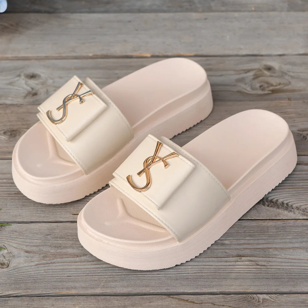 Slippers Luxury Shoes Women Platform Design Slides Fashion Letters Ladies Shoes Casual Slipper Outside Non-slip Slippers Sandals Zpaxo
