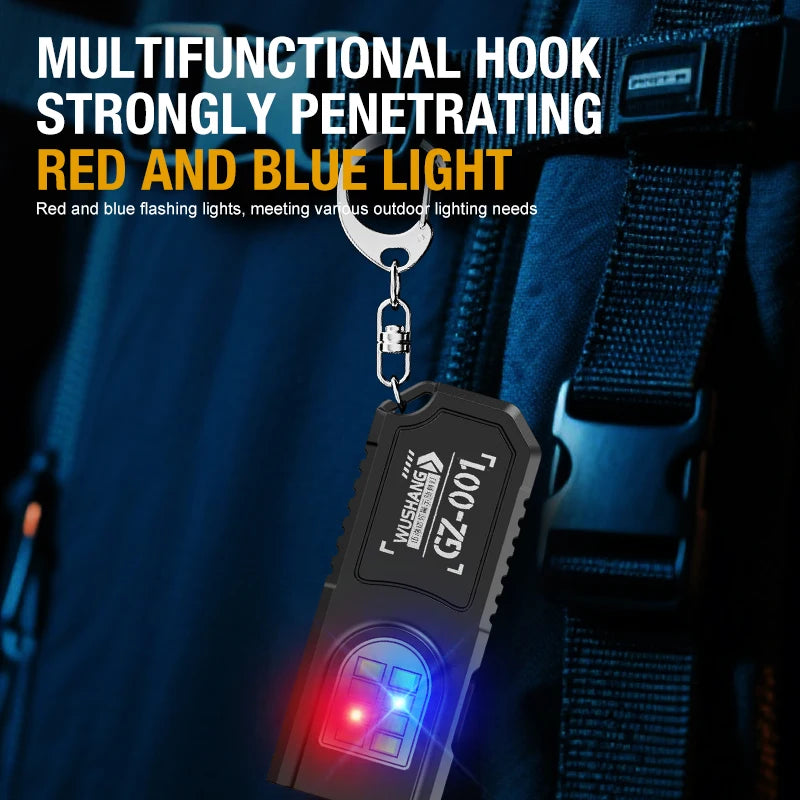 Portable Keychain LED COB Flashlight USB Rechargeable Torch Pen Clip Zpaxo
