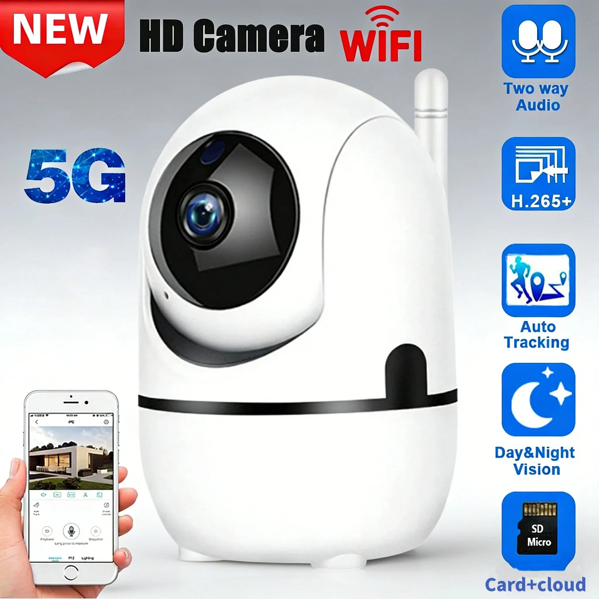 Mini Camera Smart Home Auto Tracking 1080P Wifi IP Full Night Vision