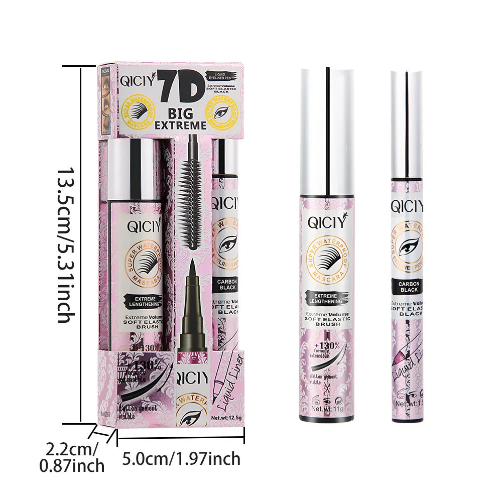 2-in-1 Eye Black+eyeliner Pen Waterproof Sweat Resistant Lasting 24