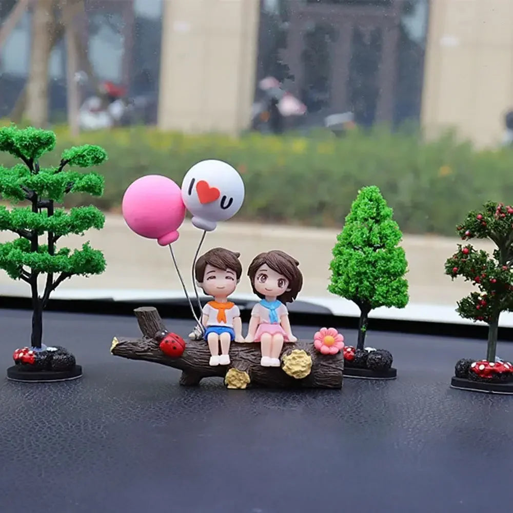 Tree Branch Couple Car Ornament – Resin Dashboard Decor Car Interior Ornament Zpaxo