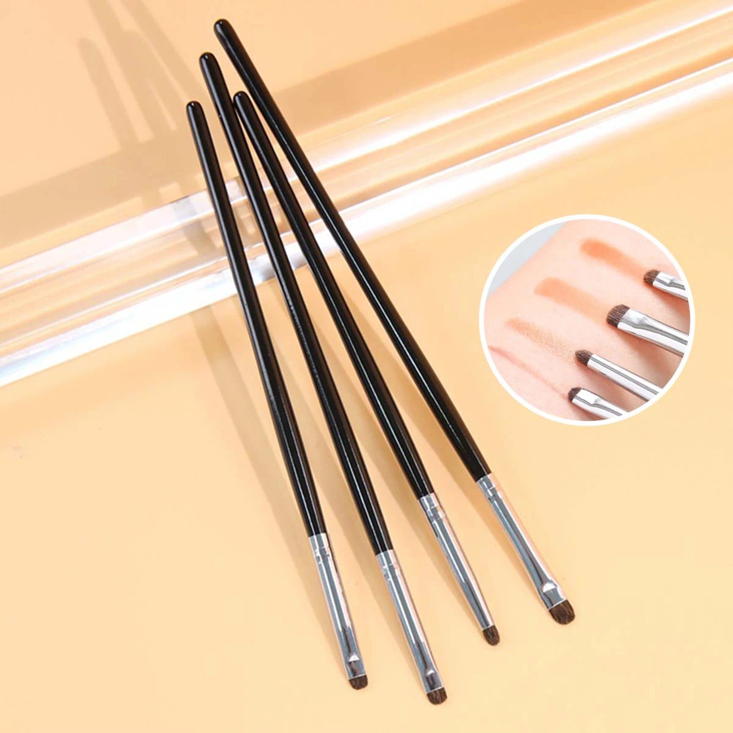 4 pieces of eyeshadow blending brushes, eye shadow brushes with silkworm details, delicate and soft makeup tools Zpaxo