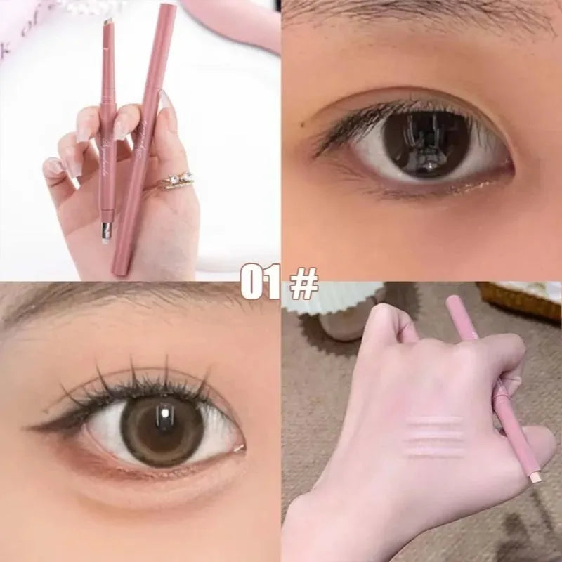 Brightening Aegyo Sal Pencil Waterproof Natural Dual-Color Lying Silkworm Under-Eye Highlighter Shadow Stick Contour Eyes Makeup Zpaxo A-01