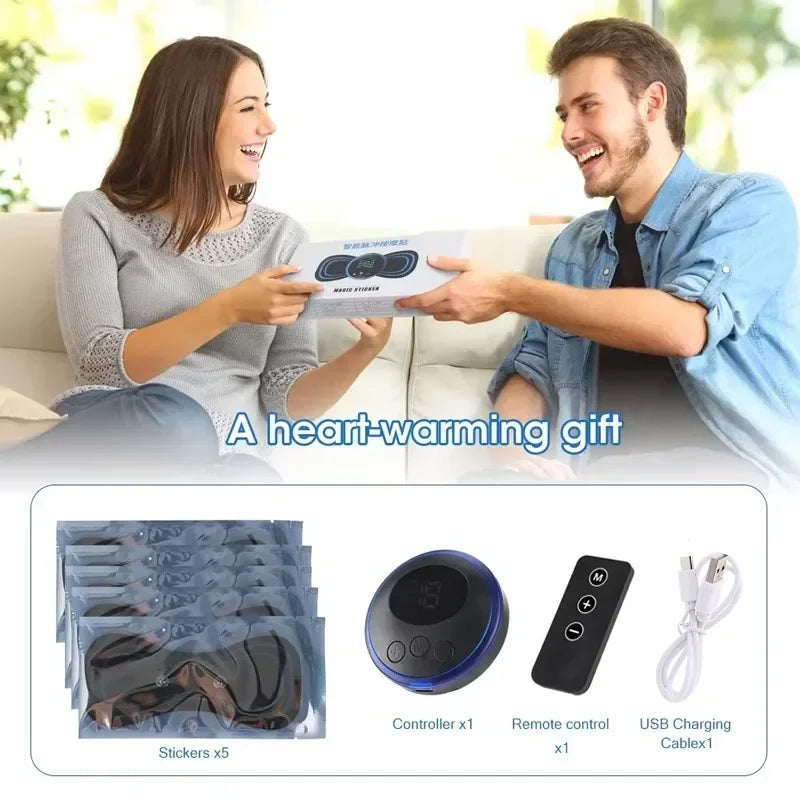 Portable Electric Neck Massager with Remote Control EMS Low Frequency Pulse Massager for Muscle Relaxation Relief The Pain Zpaxo