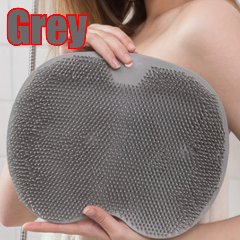 Foot Scrubbing Pad Bathroom Bath Brush Multifunctional Scrubbing Foot Massage Pad Non-slip Foot Pad Silicone Bath Brush Zpaxo GRAY