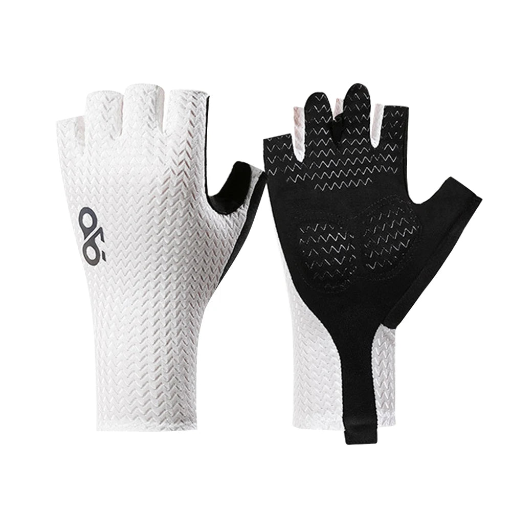 Cycling Gloves W Shockproof Foam Silicone Pad Half Finger Short