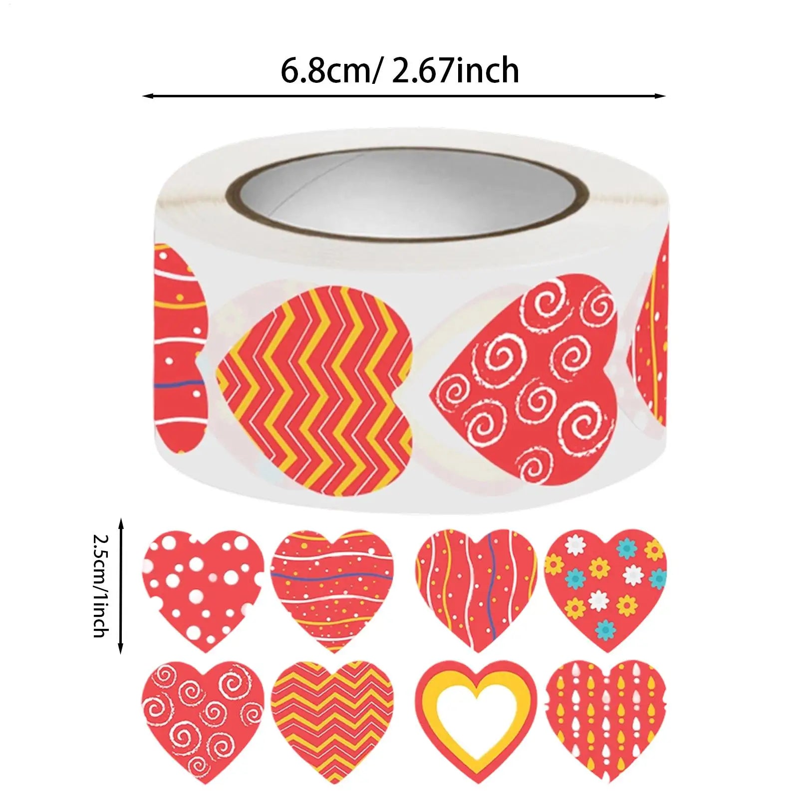 Valentine Heart Stickers 500 Pieces Heart Shape Labels Decals Decorative Sticker For Wedding Birthday Party Classroom Zpaxo