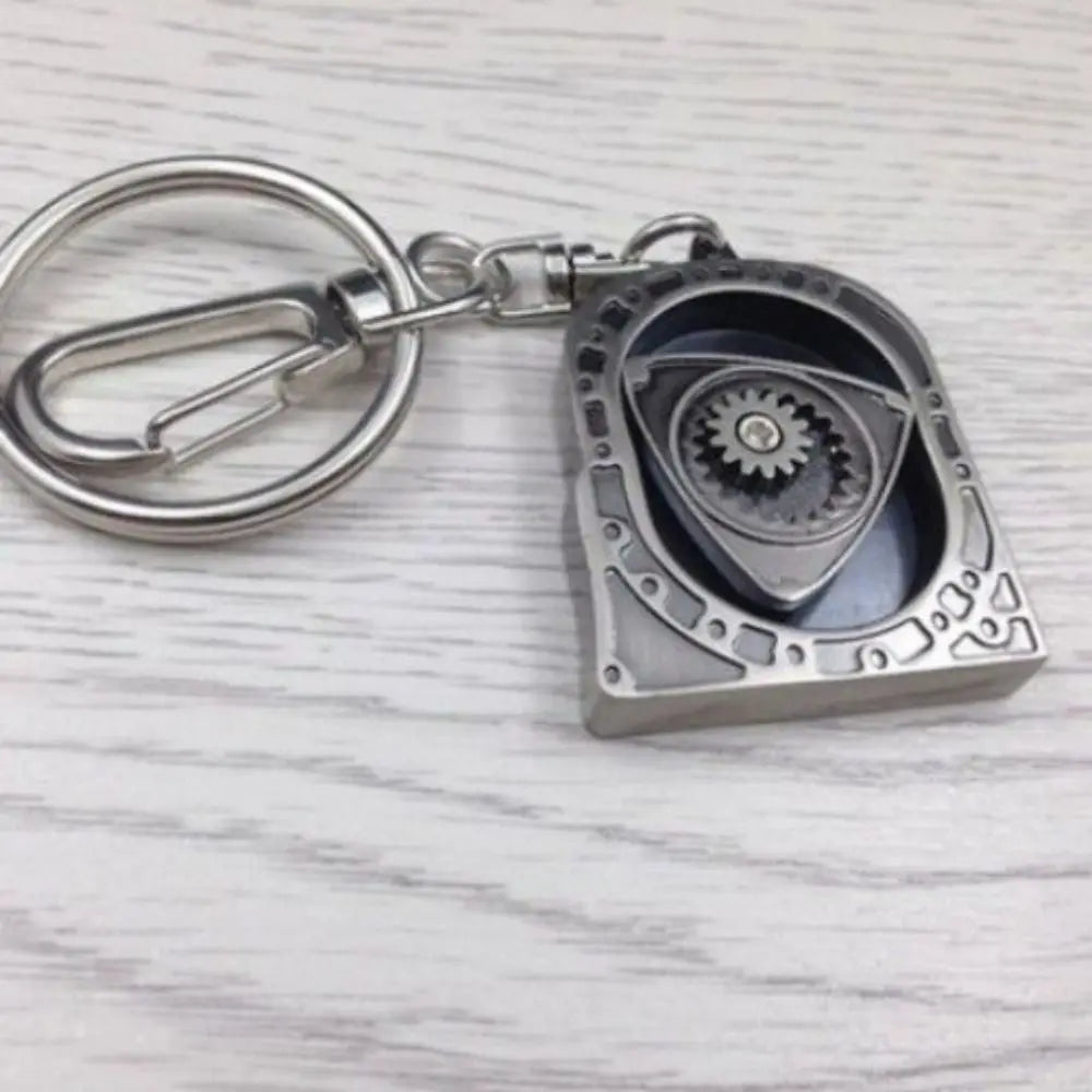 Zinc Alloy Spinning Rotor Keychain Mechanical Smooth Automotive Engine Rotary Keyring High Playability Creative Zpaxo