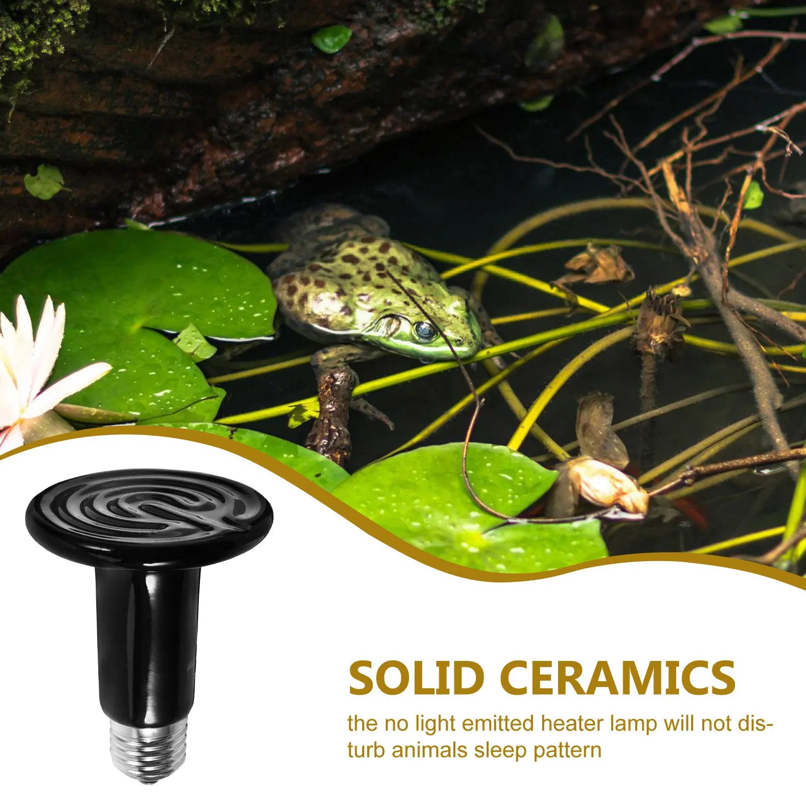 Reptile Heating Lamp Ceramic Bulb Heat Light Emitter Amphibians Birds