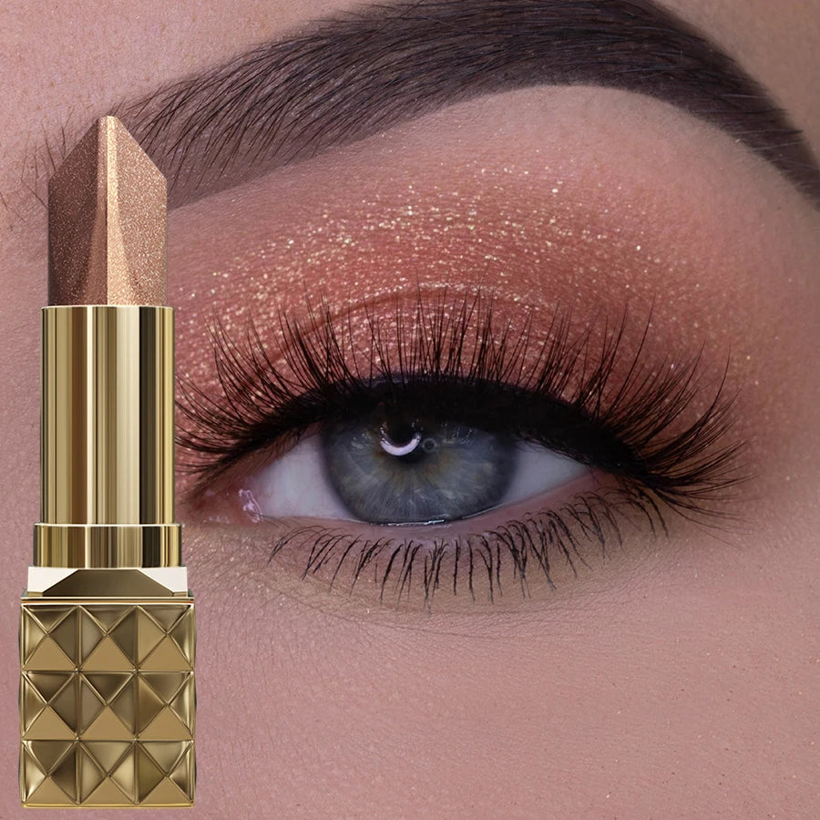 Two Eye Shadow Stick Velvet Shimmer Makeup Durable Waterproof