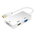 Displayport DP TO DVI VGA HDTV 3IN1 Adapter Converter Cable For Projector TV Computer Laptop PC Zpaxo WHITE 25cm