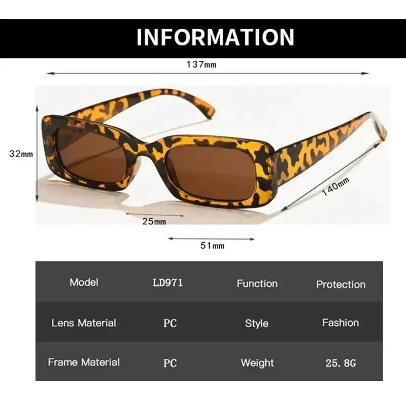 Retro Rectangle Sunglasses – UV400 Anti-Glare Vintage Eyewear Retro Sunglasses Zpaxo