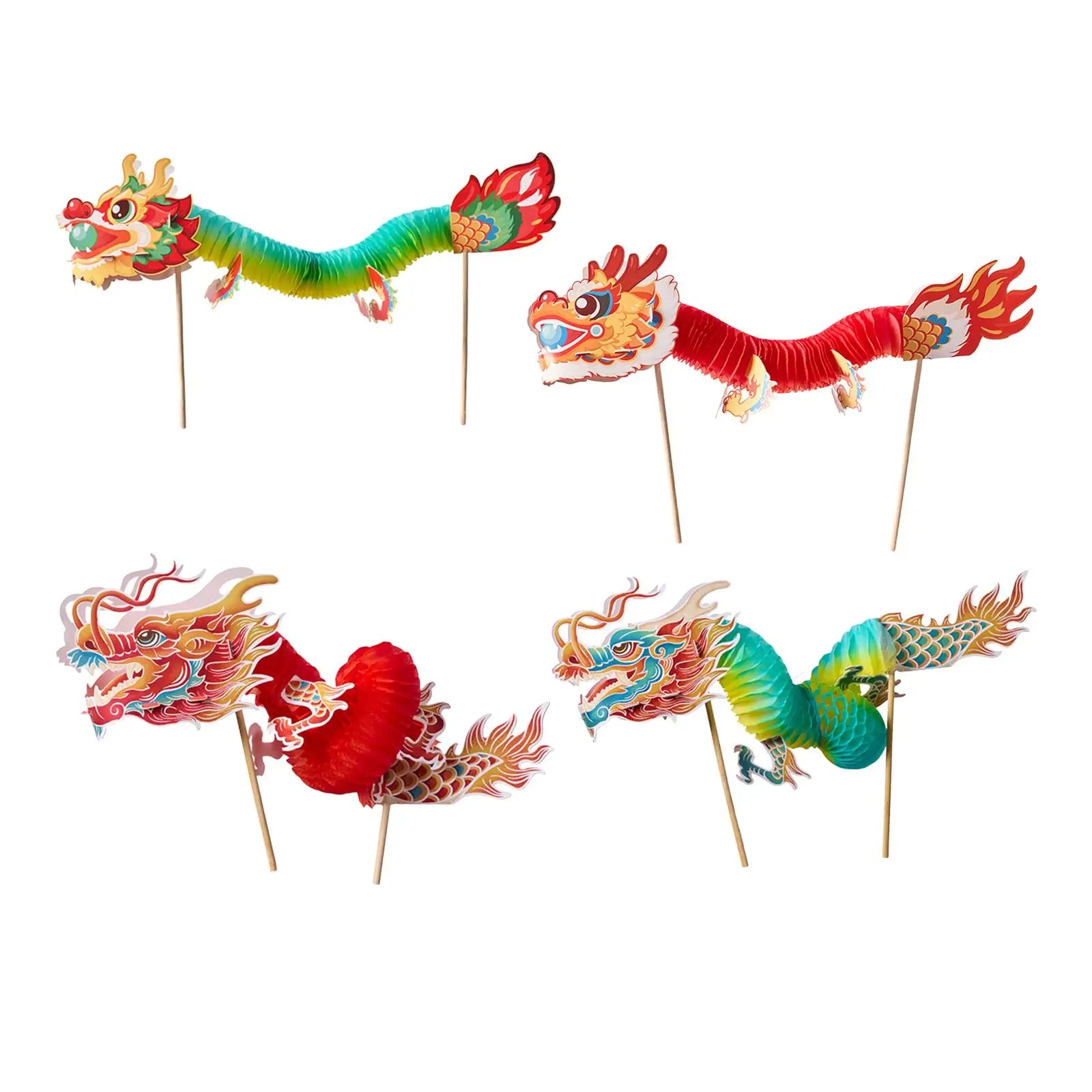 Chinese New Year Dragon Garland DIY Kids Toy Handmade Hanging Decoration for Wedding Lunar New Year Shops Home Spring Festival Zpaxo