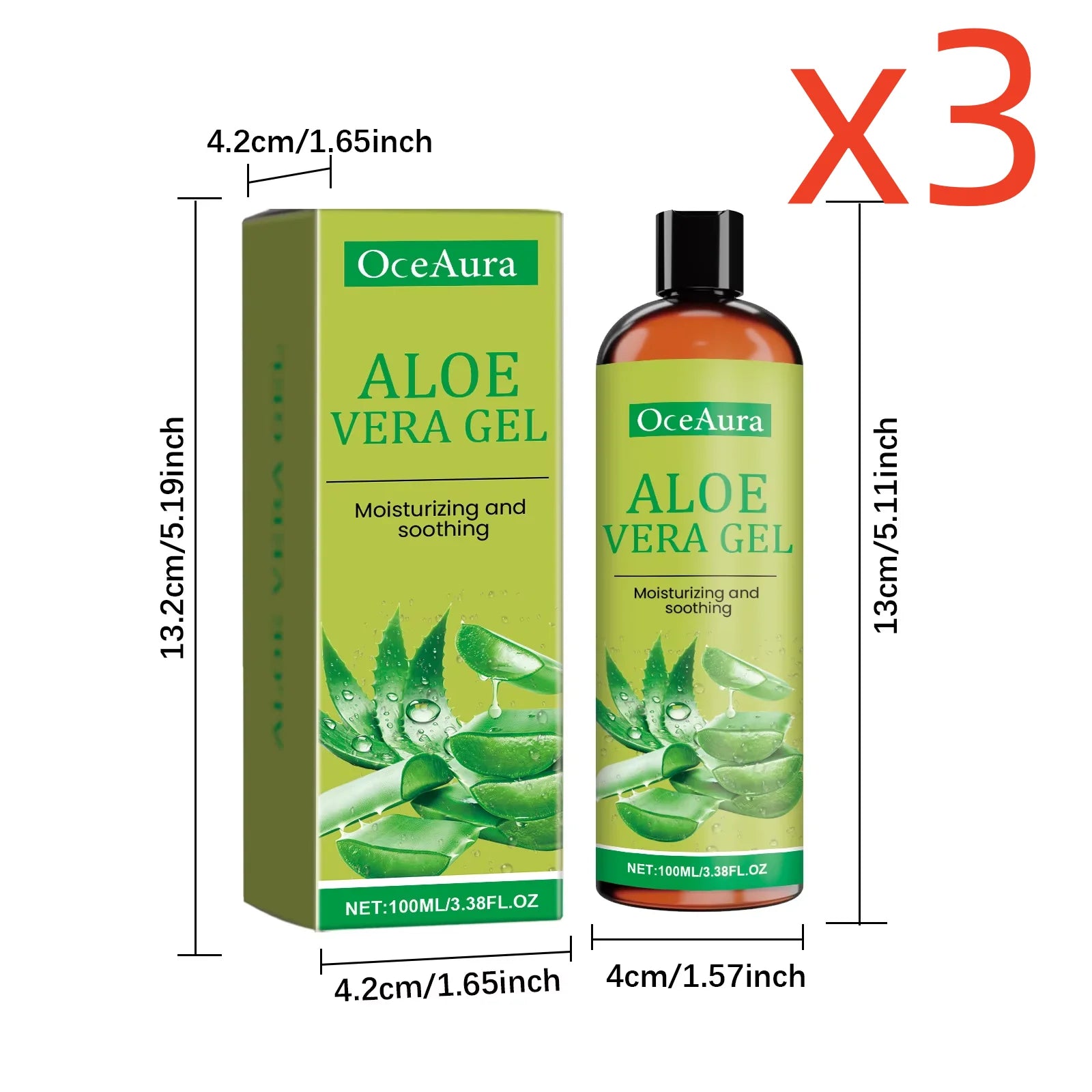 Aloe Vera Gel Nourish Moisturize Smooth Soften Soothe Face Prevent Acne Pimple Redness Cracked Rough Moisturizing Aloe Vera Gel Zpaxo 300ml boxed