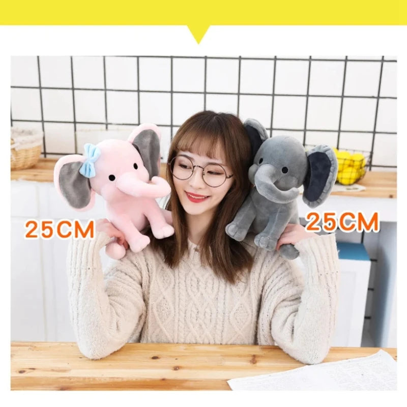 Gray Elephant Stuffed Plush Toys Kawaii Animals Soft Sleeping Pillow