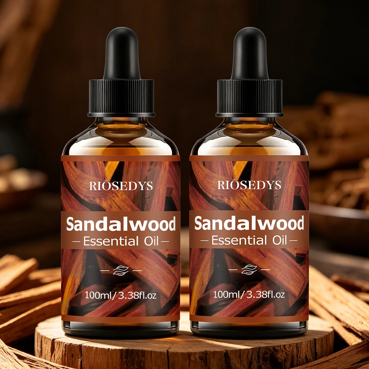 SANDALWOOD ESSENTIAL OIL Suitable Massage Skincare Deeply Nourishes Zpaxo SANDALWOOD 2pcs 100ml