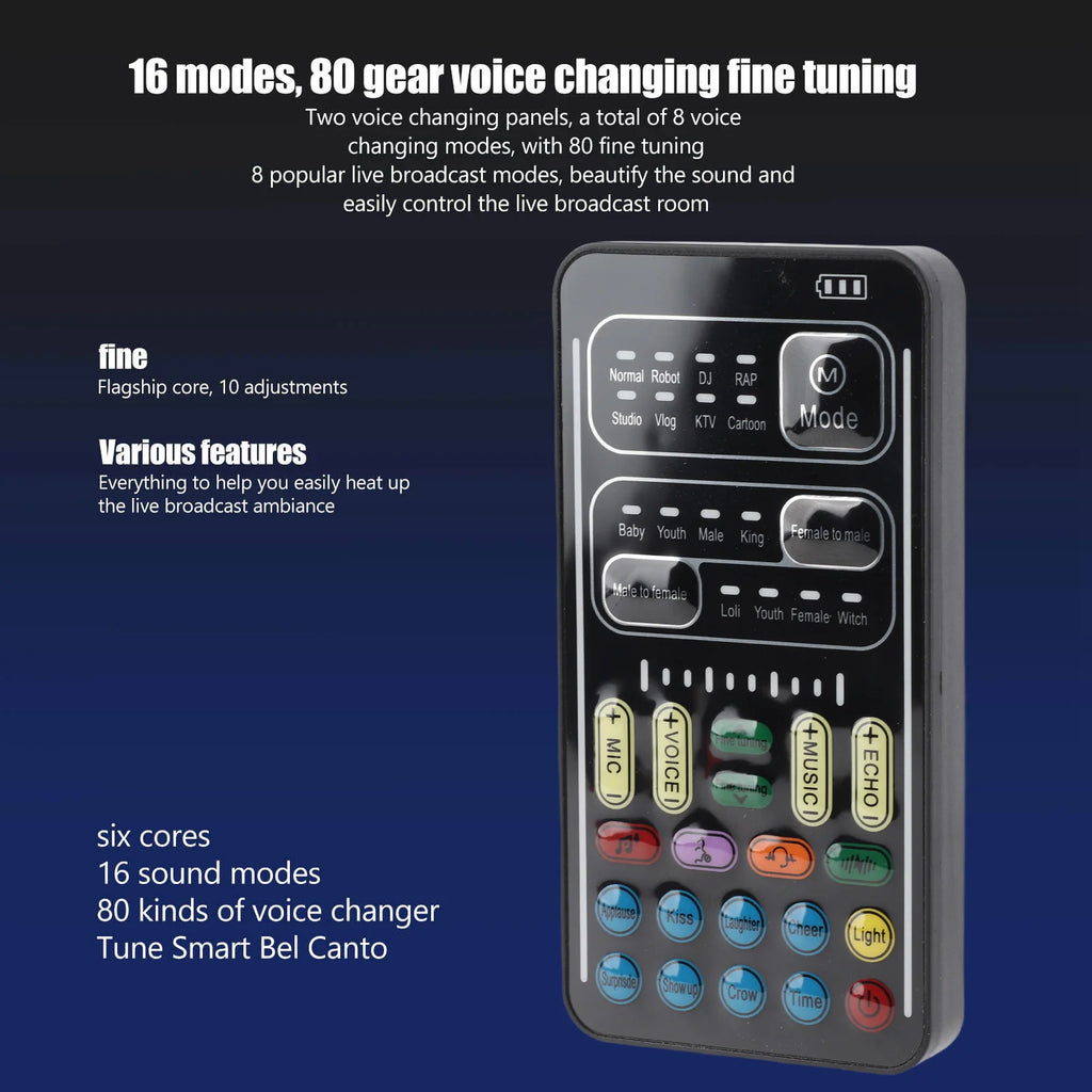 I9 Voice Changer Multifunction Portable Recording Mini Sound Card