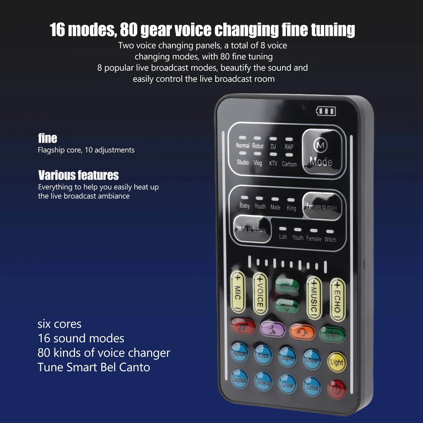 I9 Voice Changer Multifunction Portable Recording Mini Sound Card