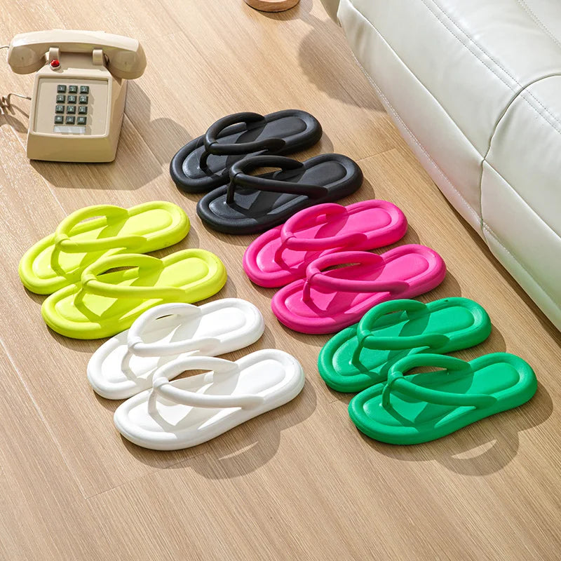 Soft Sole EVA Women's Flip Flops 2024 Summer Beach Non-slip Cloud