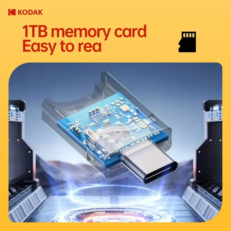 KODAK Type-C TF Mobile Card Reader USB 3.1 Type-C Laptop Multi functional OTG Card Reader Suitable for Laptop& Phone Zpaxo