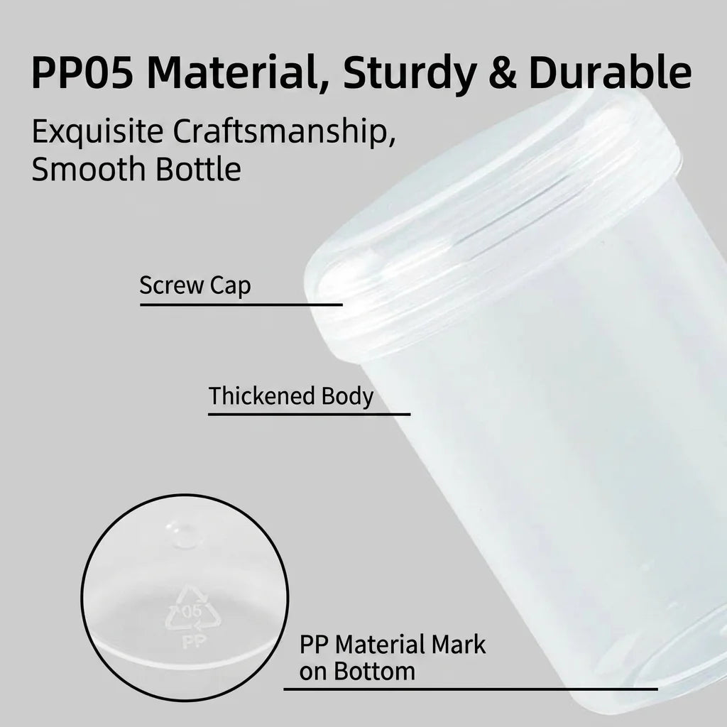 Refillable Travel Jars 20–50ml | Leak-Proof PP Cosmetic Containers