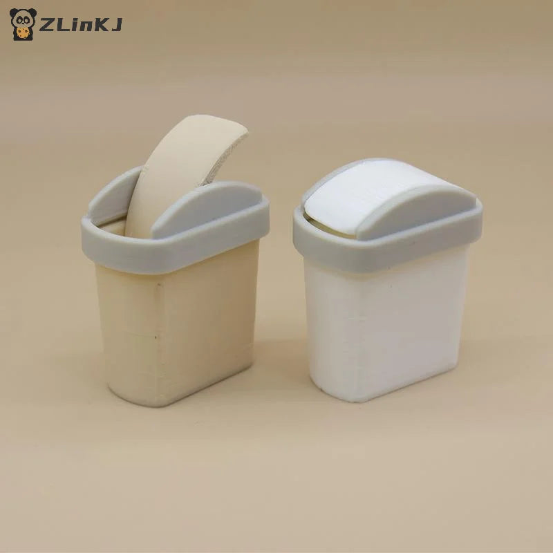 ▶1Pcs Mini Flip Cover Trash Can Dustbin Miniature Toy Model Scene Doll House Accessories Simulation Mini Waste Bin Zpaxo