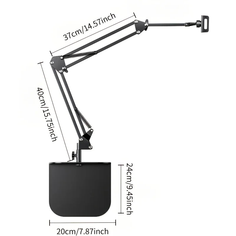 Foldable Rotatable Phone Holder Stand for Bedside, Clip-in Lazy Reading Large Tablet Mount, Mobile Live Streaming Bed Stand Zpaxo
