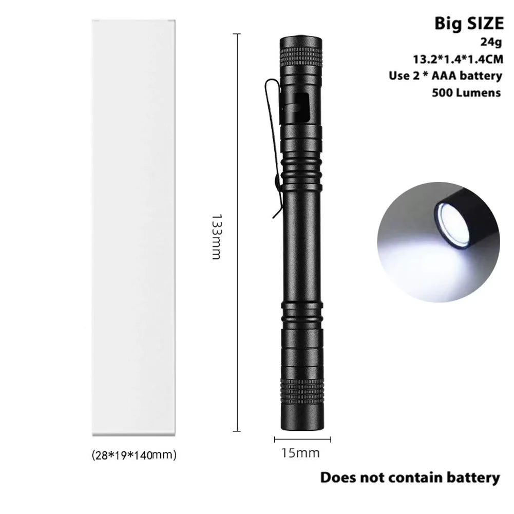 Mini LED Pen Light Flashlight – Bright Waterproof Pocket Torch