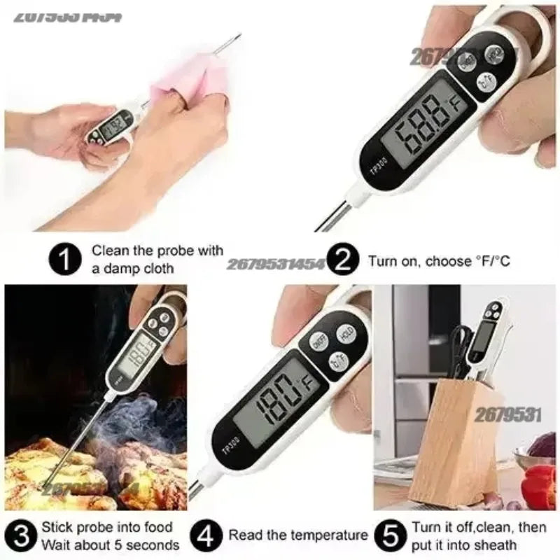 1/2pcs Digital Thermometer Digital Probe Meat/Milk Food Temperature Thermometer Kitchen Cooking Baking BBQ For Kitchen Zpaxo