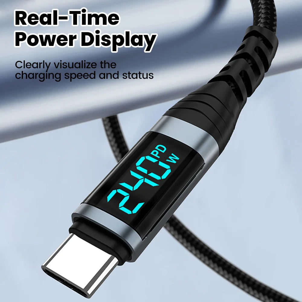 USB-C to USB-C Cable 240W 6A Fast Charging & 480Mbps Data USB-C Charging Cable Zpaxo