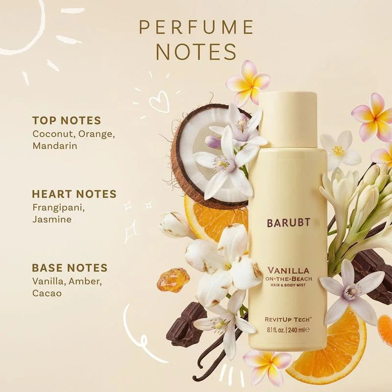 240ml Hair Fragrance Mist Coconut Vanilla Scent Water Based Refreshing Spray Non Sticky Formula Friction Activated Aroma Zpaxo