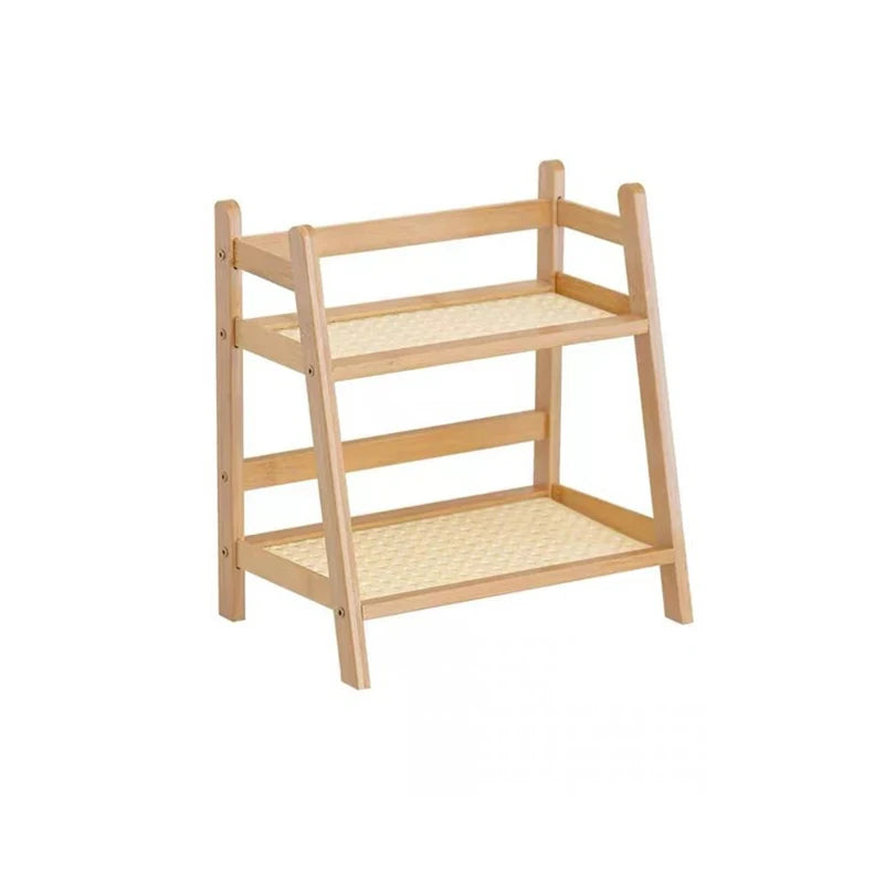 Bamboo Rattan Desktop Shelf Organizer – Cup & Sundry Holder Desktop Shelf Organizer Zpaxo