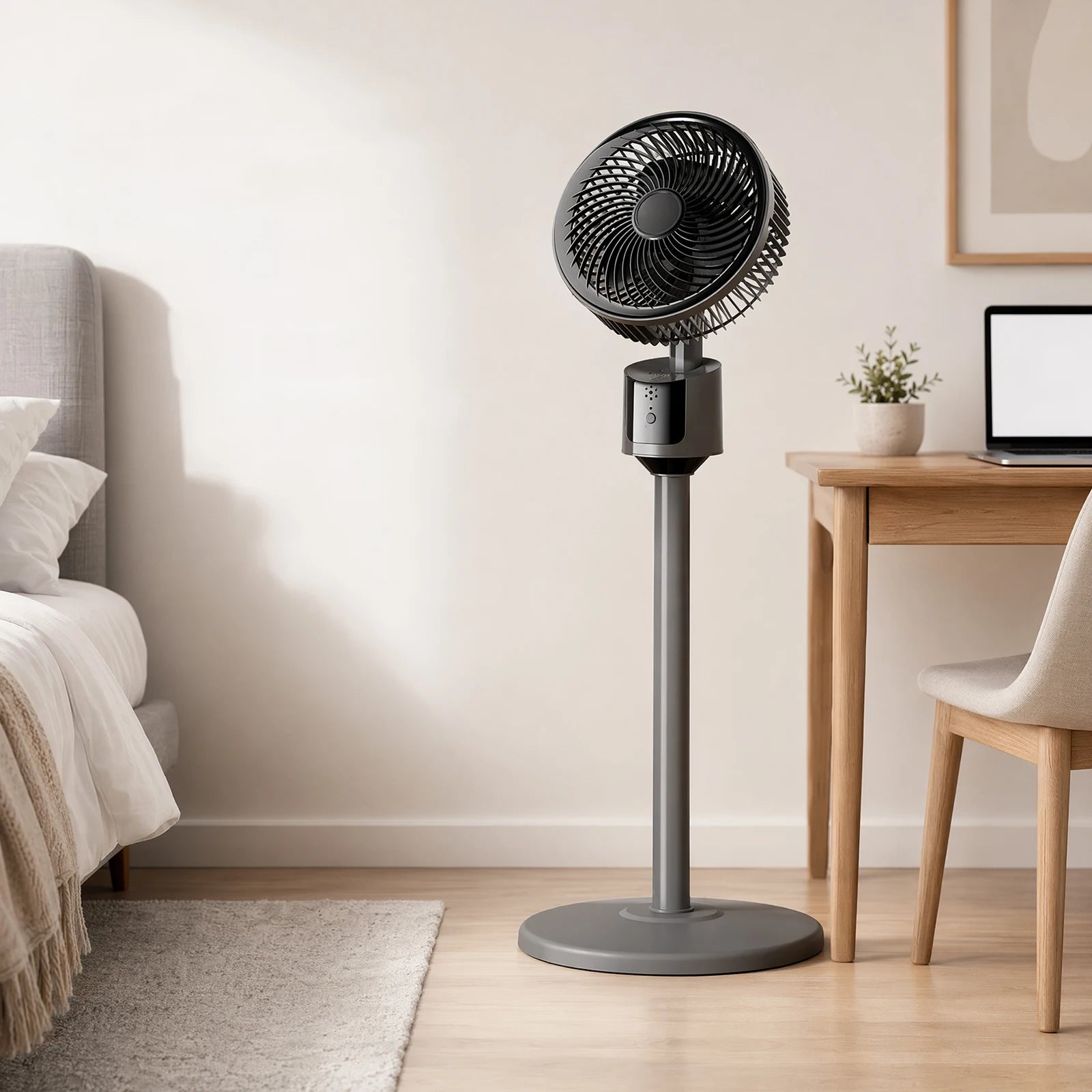 Modern Circulating Floor Fan 3-Speed Quiet Adjustable Multi-angle