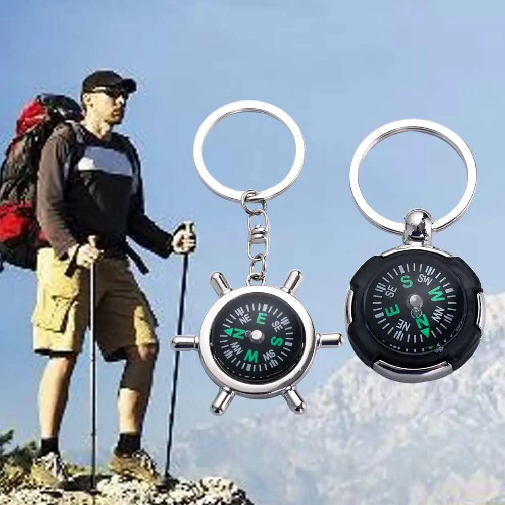 Hiking Navigator Accessories Carabiner Keyring Outdoor Key Chain Keychain Mini Compass Emergency Wild Compass Pocket Compass Zpaxo