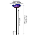 Bird Bath for Outside Reflective Petals Design Bee Water Bowl 65cm HeightPedestal Bird Baths for Window Deck Patio Backyard Yard Zpaxo Purple