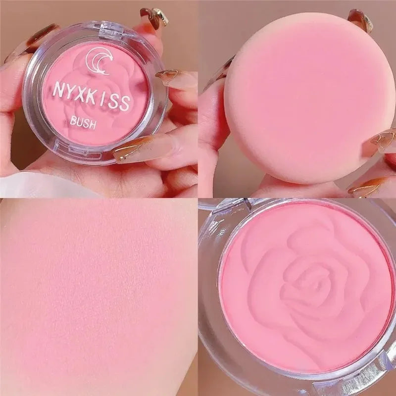 Matte Peach Pink Blush Palette Long-lasting Embossed Petals Orange